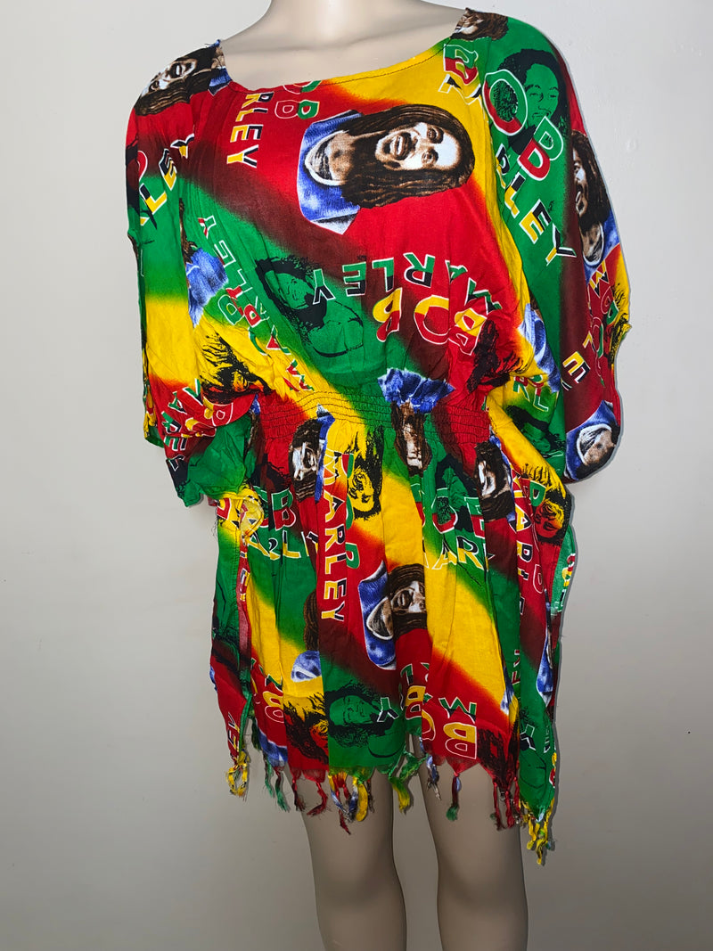 Tops women - Rasta Fringe Shirt/Dress- Bob Marley Reggae - Afrocentric Boutique