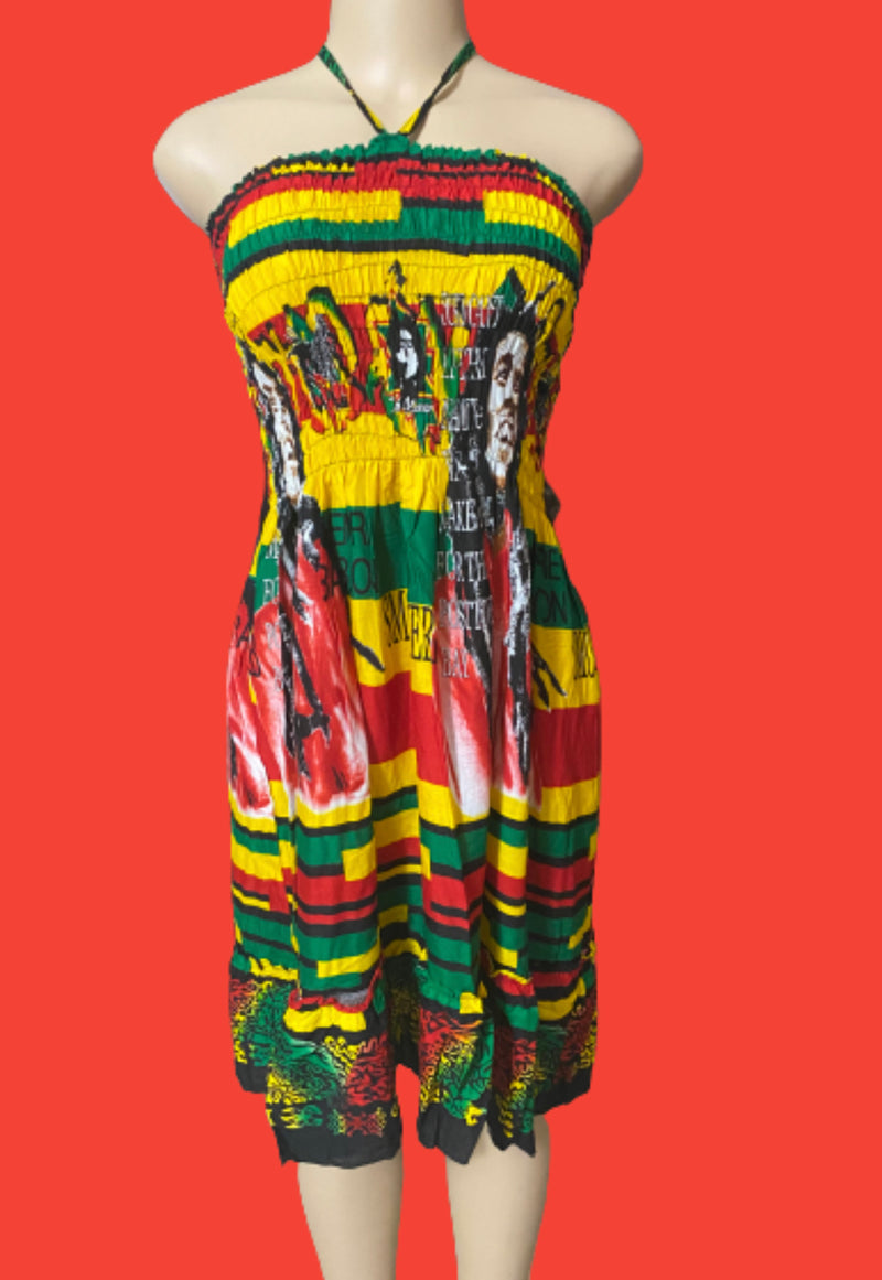Rasta tie neck sun dress #6 - Afrocentric Boutique