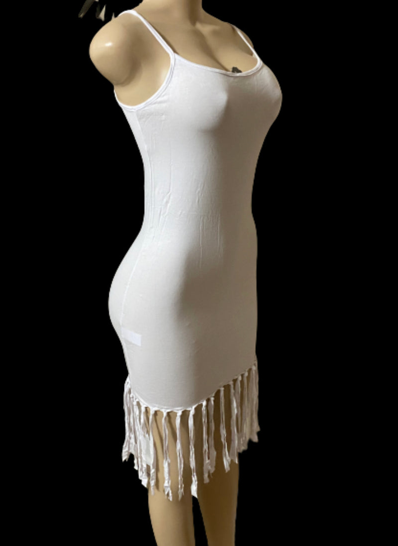Fringe bottom cutie - bodycon dress with fringe bottom - Afrocentric Boutique