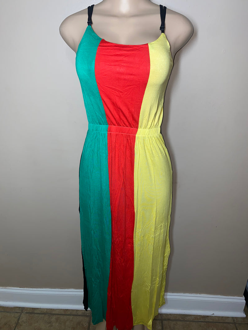 Rasta Dress- Rasta Girl chinch waist maxi dress -Plus Free Size - Afrocentric Boutique