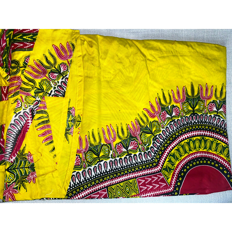 Wrap Dress - Dashiki Print Sleeveless Wrap Dress with matching Head Wraps