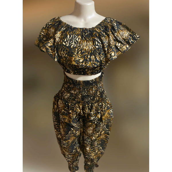 Walk on the wild side - 3Pc Pants set in Cheetah Print - Afrocentric Boutique