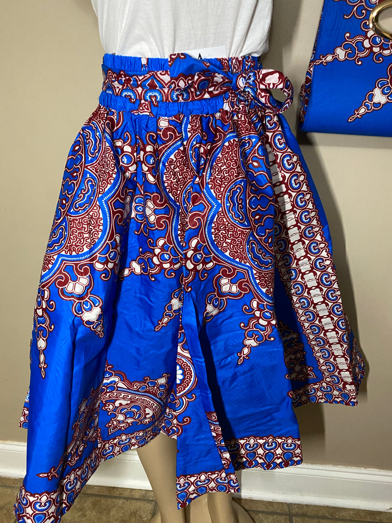 Midi Skirt Sets - Star Power MIDI Skirt Set - with matching head wrap and purse - Afrocentric Boutique