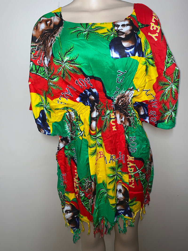 Tops women - Rasta Fringe Shirt/Dress- Bob Marley Reggae - Afrocentric Boutique