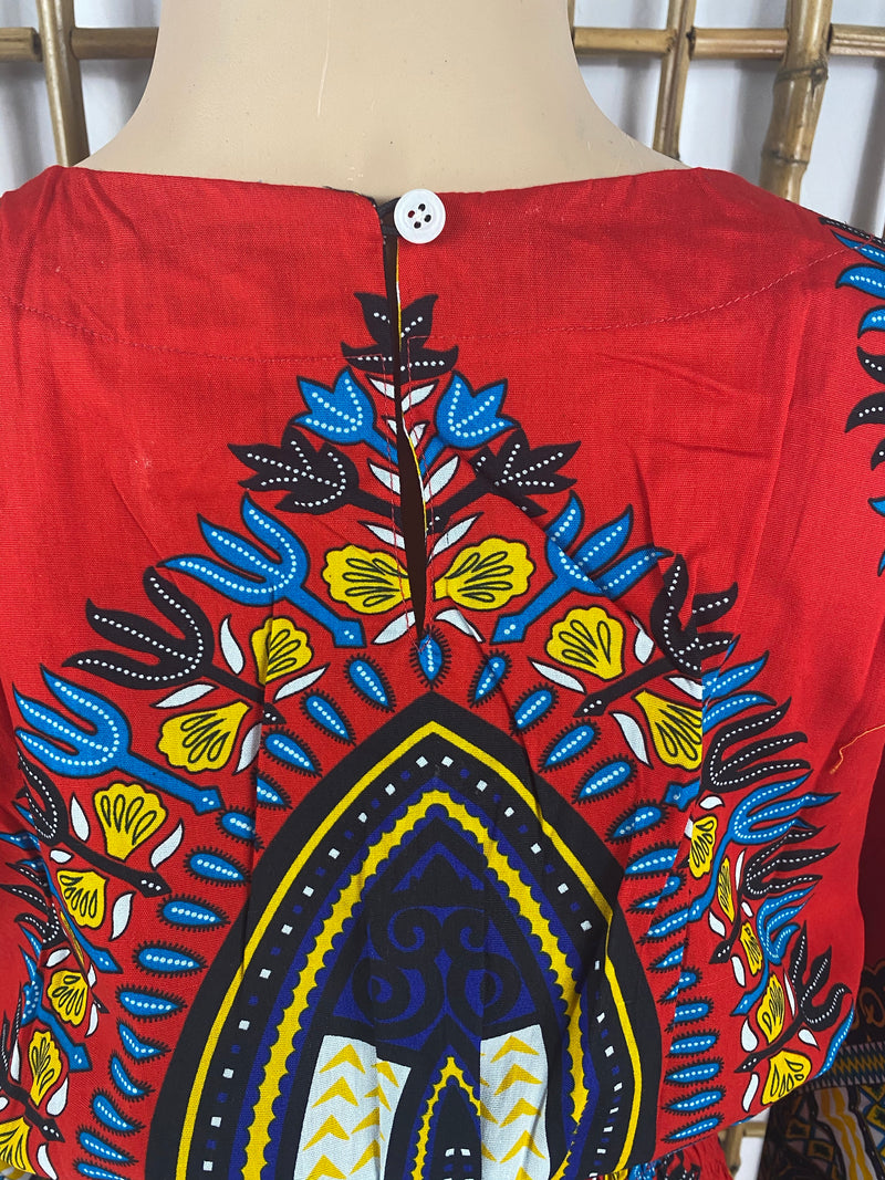 Dress AP- Soul Sistah Butterfly Sleeve Dashiki Print Dress - Afrocentric Boutique