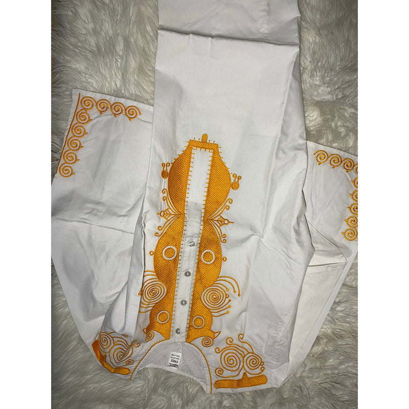 Men’s Top- Kurta/Dashiki -Full length - solid color with embroidery - Afrocentric Boutique